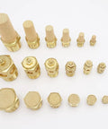 Pack Of Four Pneumatic Air Mufflers Silencers Brass And Sintered Bronze Exhaust Mufflers With Quarter Inch NPT Threads Display