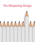 72 Piece Golf Pencils With Erasers, Short Hexagon Pocket Pencils Pre Sharpened Number 2 HB, Bulk White Office Supplies close-up