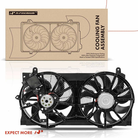 Nissan Leaf Ev BeV Radiator Cooling Fan Assembly 2013 To 2022 Direct Oem Replacement with dual fans and shroud.