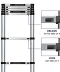 Aluminum Telescoping Extension Ladder 12.5 ft With Locking Mechanism, Heavy Duty Collapsible Ladder for home use, lock features