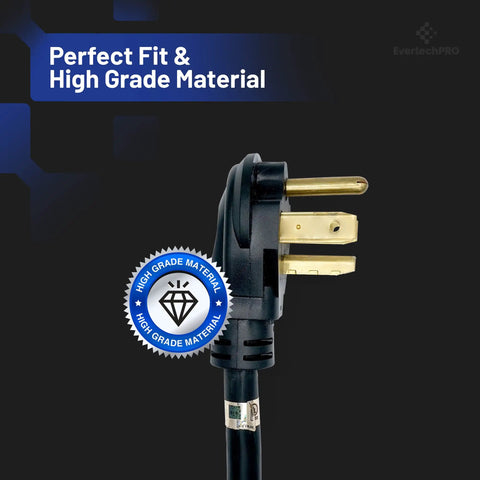 4 Prong 6Ft Dryer Power Cord For Freestanding Electric Dryers Universal Replacement 30A 250V, focus on plug and material badge