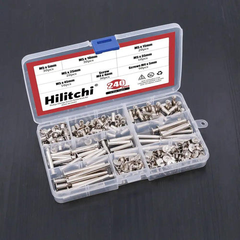 Get Your Hands on These Badass M5 Chicago Binding Screws Assortment Packing 240 Pieces Of Phillips Heads And Extenders in storage case.