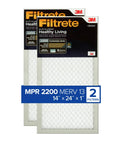 Pleated 14x24x1 HVAC Air Filter MERV 13 For Furnace And AC, 2-Pack, 3-Month Replacement, in packaging