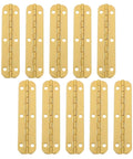 Ten Pack Small Hidden Piano Hinges For Wooden Boxes And Jewelry Chests in a parallel arrangement showcasing hinge design