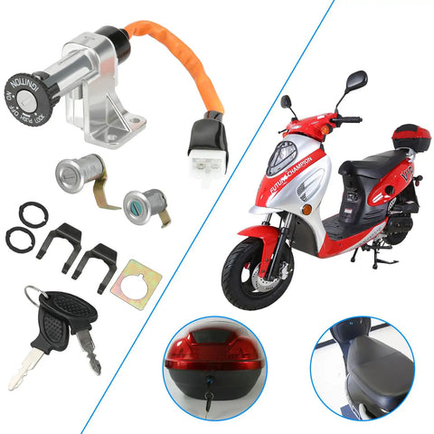 Ignition Switch Key Assembly For GY6 49cc 50cc 125cc 150cc Chinese Scooters And Mopeds Replacement Parts fits Tao Tao VIP