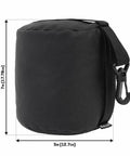 Eliminator Cylinder Front Bag Filled for Shooting Stability with web handle, slip-resistant grip, and clip attachment, 7x5 inches.