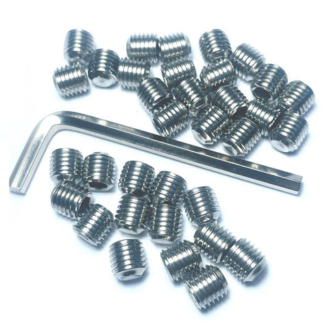 34 Piece 5/16-24 Stainless Steel Hex Socket Set Screws With Allen Wrench, 304 Grade Grub Screws With Hex Head, 5/16 Inch Length