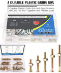 Zinc Plated M6 Hex Socket Head Cap Screws Kit with Assorted Sizes and Barrel Nuts, Heavy Duty Furniture Bolts in Plastic Box, 100 Pieces