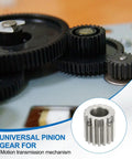 Beefed-Up 16-Tooth Pinion Gear With 10mm Bore 304 Stainless Steel Hardened For RC Cars And Trucks shown in gear assembly