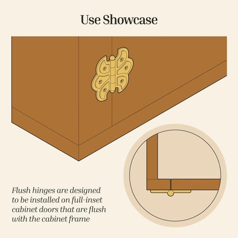 Heavy Duty Antique Brass Butterfly Cabinet Door Hinges Pack Of Two Surface Mount Furniture Hardware With Screws for flush cabinet installation
