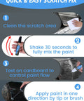 Steps on using Black Car Touch Up Paint Pen 2 In 1 for Scratch Repair and Rust Prevention 0.4 Oz Auto Paint Pen