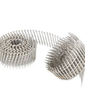 Heavy Duty 3600 Count Stainless Coil Siding Nails Two And A Half Inch Ring Shank 15 Degree Small Cap Coil Nails