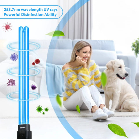 36W HVAC UVC Light Sanitizer for whole house air purifier in ducts 253.7nm ozone free 110V with spare bulb germicidal lamp
