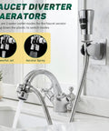 4 Mode Kitchen Faucet Sprayer Hose Attachment With Pause Water Stop, 4.9 Foot Stainless Steel Hose, installed on sink