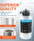 UL Certified Dual Round Run Capacitor 45/5 MFD 370V Or 440V 50/60 Hz CBB65 For AC Motors, Fans, Or Condensers, 2 Pack