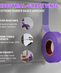Purple Electrical Tape Five Pack Pro Grade Heavy Duty Industrial UL CSA Listed Seven Mil Thick Flame Retardant Waterproof