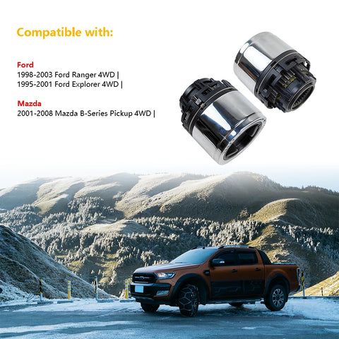 4WD Manual Locking Hub Assembly Set For Ford Ranger 1998 To 2003 Ford Explorer 1995 To 2001 And Mazda B Series 2001 To 2008 Replacement Hub Link Modules With OE Grade Quality.