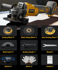 Beast Mode Brushless Cordless Angle Grinder 4.5 Inch For 20V Max Batteries with accessories for grinding, cutting, polishing