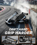 McLaren Licensed 48V Electric Go Kart For Big Kids Hits 15 MPH With Realistic 1 To 7 Gearbox Drift Style Racing Cart in action on track