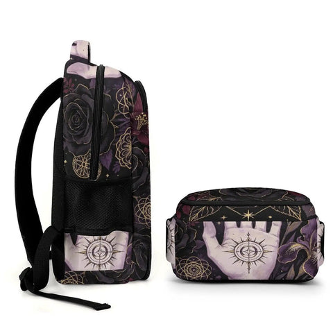 Floral Palm Star Art Printed Unisex Backpack With Large Capacity For Everyday Carry And Daily Use Durable Polyester Daypack Display