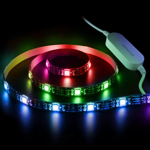 Smart Multicolor LED Light Strip 6.5 Feet with App Control and Dimmable Color Changing Lighting for Home Ambience, TVs, Desks, and Rooms