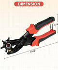 Dimensions of Beefy Heavy Duty Leather Hole Punch Tool Set With Multi Size Punches and ergonomic steel construction.