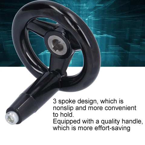 Round Handwheel With Nonslip 3 Spoke Design, Durable Bakelite Revolving Handle Wheel With Cover For Printing and Machinery