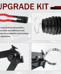 Upgrade Kit showing clamp pliers and components of Cut To Fit Silicone Rack And Pinion Boot Kit With Inner Tie Rod Boot Adjustable