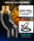 360 Degree Fuel Hose Swivel Kit With Three Quarter Inch NPT Threads For Easy Angling Safer And Faster Fueling No Fuss Multi Plane Rotation Leak Resistant Nozzle Connection Compatible With Most Three Quarter Inch Fuel Hoses And Nozzles, black metal swivel fitting