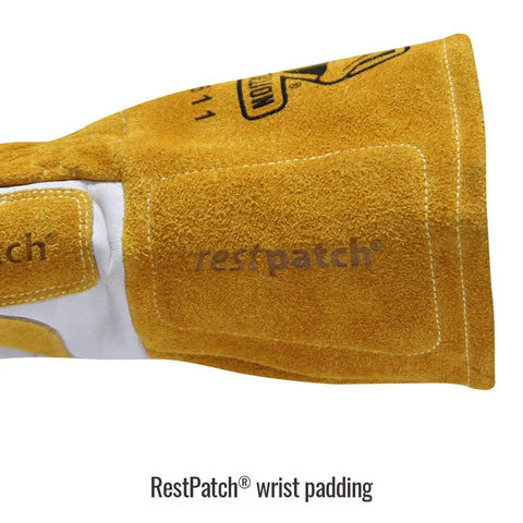 Top Grain Leather Cowhide Mig Welding Gloves with Reinforced Palm, Thumb, Index Finger, Seamless Forefinger, Wrist Patch, 2XL