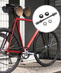 180Mm Rear Bicycle Axle For Mountain Bikes Grey Steel Hub With Ball Bearings Durable Shaft For 26 Inch Wheels Built Tough For A Smooth Rugged Ride Everyday Trail Ready on red bicycle