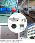 Public Restroom Privacy Door Bolt With Engaged Vacant Indicator And Zinc Alloy Handle, suitable for public toilets like airports