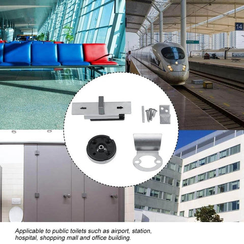 Public Restroom Privacy Door Bolt With Engaged Vacant Indicator And Zinc Alloy Handle, suitable for public toilets like airports
