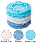 Stack of 20 Pack 5 To 6 Inch Microfiber Polisher Pad Bonnets For Orbital Buffers Easy Slip On Polishing Buffing Covers Durable Car Detailing Accessories That Will Not Deform Delivers Smooth Mess Free Shine On All Finishes