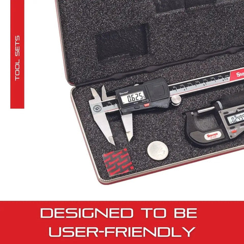 Basic Electronic Tool Set With 6 Inch Slide Caliper And 1 Inch Micrometer In Protective Case For Electronic Measuring And Quick Adjustments