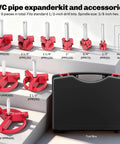 Nine Piece PVC Pipe Reamer Kit For SCH40 With Aluminum Head And Two Blades Fittings Saver Includes One Half Inch To Four Inch Sizes