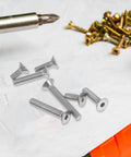 260 Piece M5 Nut Bolt And Washer Assortment Kit with Carbon Steel Spring Lock Washers, screws visible on white surface