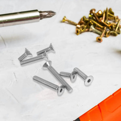 260 Piece M5 Nut Bolt And Washer Assortment Kit with Carbon Steel Spring Lock Washers, screws visible on white surface
