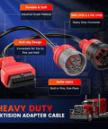 Beefed Up Heavy Duty Diesel Truck OBD To Type 2 Split Cable with 9 Pin J1939 and 6 Pin J1708 Connectors to 16 Pin OBDII Adapter