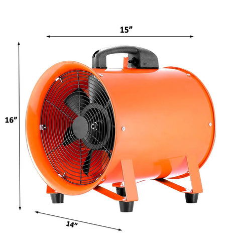 12 Inch Utility Blower Fan With 5 Meter Duct Hose Beast High Velocity 3300 RPM Air Circulator For Industrial Use Low Noise Portable Ventilator Durable Metal Frame Handy Handle Stable Feet