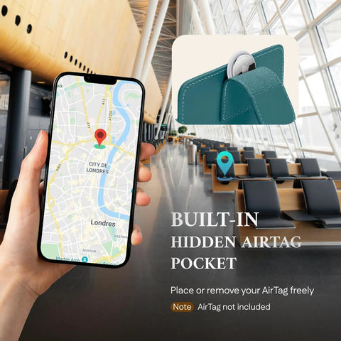 RFID Passport Holder Travel Wallet For Men And Women With Hidden AirTag Slot Genuine Leather Passport Cover for travel