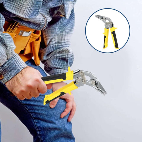 Crimping Tool Hand Seamer Bending Pliers For Ductwork And Sheet Metal Ergonomic Grip With Slip Resistant Handle in use