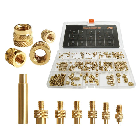 Brass Heat Insert Nut Set For Soldering And 3D Printing, Pro Grade Brass Threaded Nut Insertion Tool For 2 To 8 Mm Tips