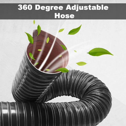 2 Inch Silicone Coated Fiberglass Air Duct Hose, 3.3 Feet Long, Flexible Cooling Ducting With Sprung Steel Wire, Black