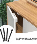 Stainless Steel Drawer Slide Rail Replacement Kit With Back Plate Two Part Kitchen Sliders, shown with easy installation