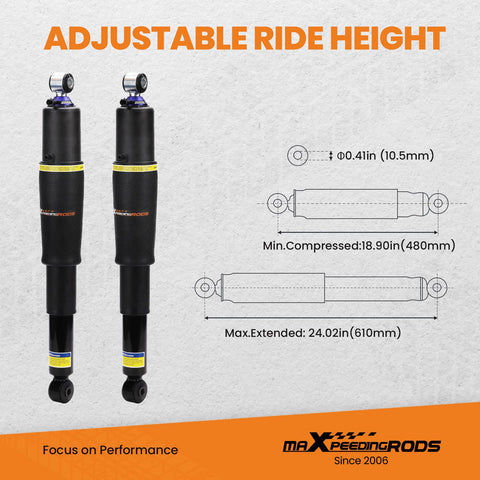 Beefed Up Rear Air Shock Suspension Struts Fit Cadillac Escalade Chevy Tahoe Suburban 1500 GMC Yukon 2000 2014 Replacement Parts
