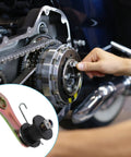 Rock Your Ride With Ounona Motorcycle Chain Tensioner Kit for Off Road Vehicles Featuring Durable Anti Slip Design Sturdy Iron And Plastic Build Easy Install Guide Roller For Better Bike Performance, mounted on bike chain
