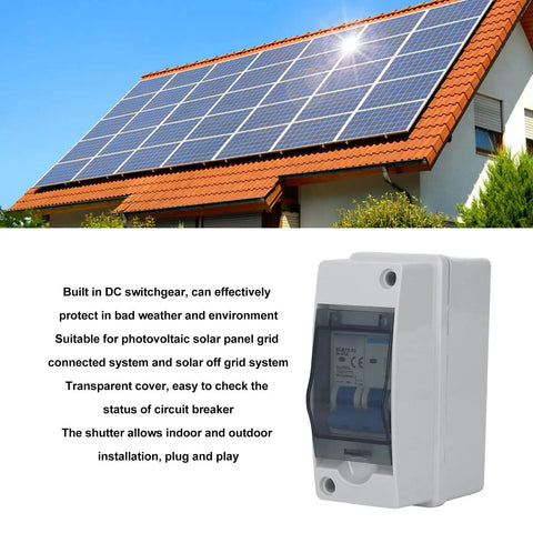 Heavy Duty DC Disconnect Switch 1000V 40A For PV Solar Panels IP65 Weatherproof Distribution Box with transparent cover