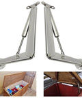 Heavy Duty 250N Soft Close Lid Support Hinges for wood chests and toy boxes 2 pack chest hinges with slow lowering action installed on boxes