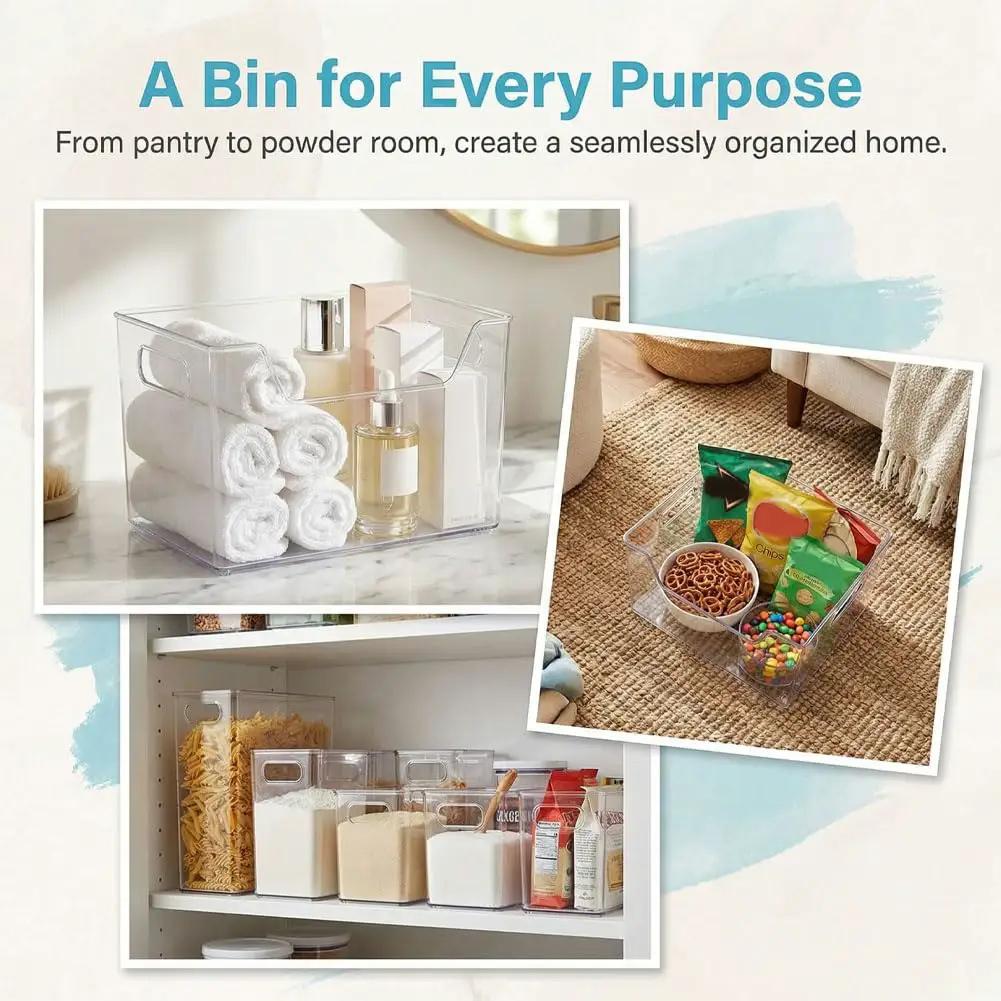 Crystal Clear Freezer Storage Bins Set With Stackable ✓